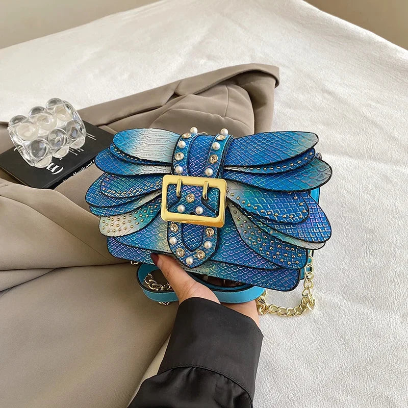 2024 New Handmade Rivet Butterfly Wing Crossbody Bag Women Designer Handbag And