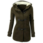 Womens Winter Hooded Cardigans Fleece Outerwear Hooded Jacket