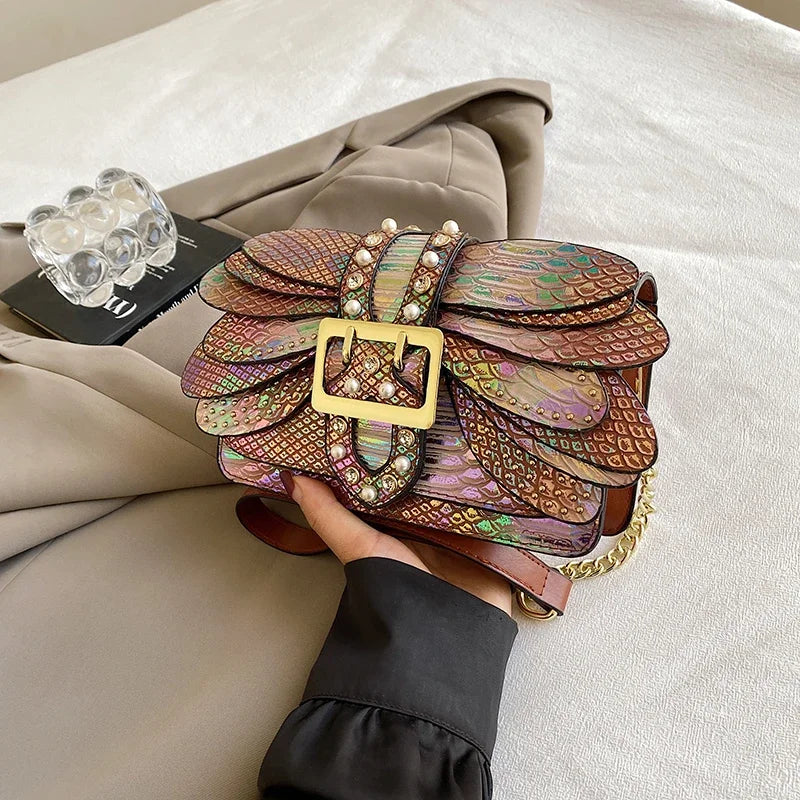 2024 New Handmade Rivet Butterfly Wing Crossbody Bag Women Designer Handbag And