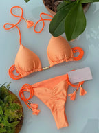 Adjustable Bandage Bikini Set 2023 Swimwear Swimsuit Woman Sexy Bathing Suits Solid Bikinis Triangle Female Summer Beachwear