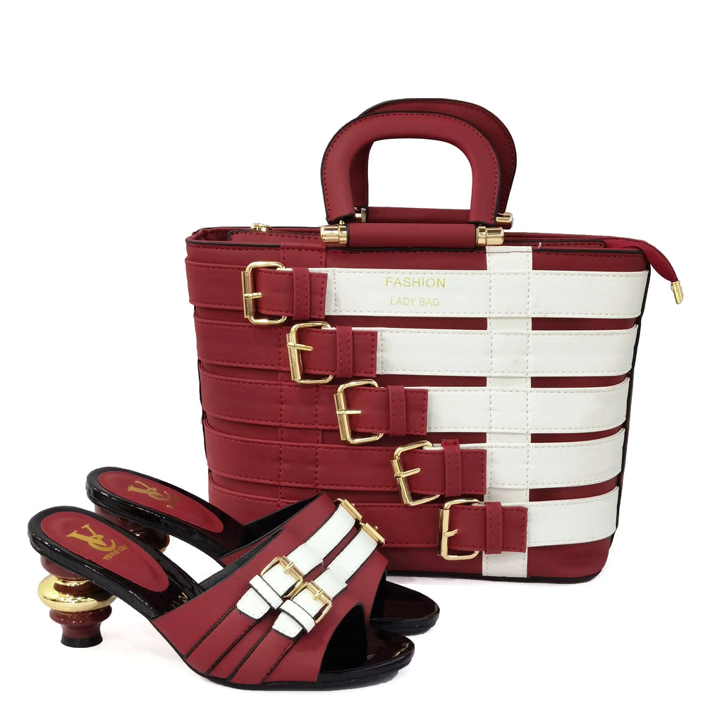 Latest Design Nigerian Women Shoes and Bag Set Plus Size Women Shoes 43 Ladies