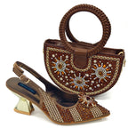2024 Nigerian Design Evening Party Shoes And Bag Set Lucky Star Bag With
