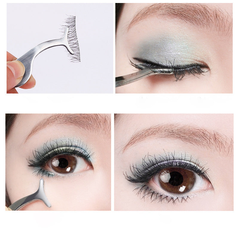 False Eyelash Tweezers Fake Eye Lash Applicator Eyelash Extension Curler Nipper Auxiliary Clip Clamp Makeup Forceps Tools supply