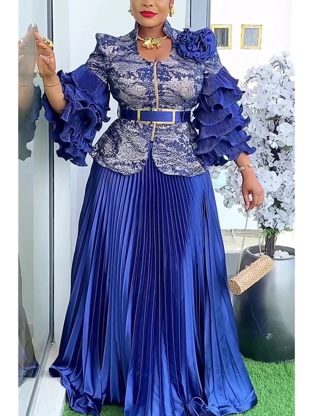 African Clothes for Women 2 PCS Sets Tops And Skirts Suits Dashiki Ankara