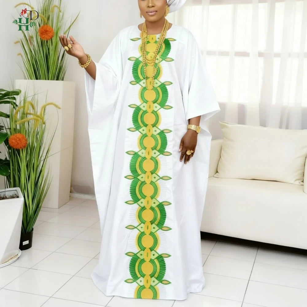 Women's Luxury Elegant Embroidery Traditional outfit with Scarf
