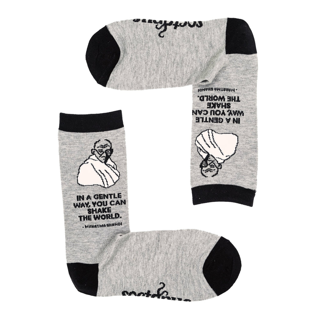 1 Pack Mens & Ladies Mahatma Gandhi Crew Cotton Socks