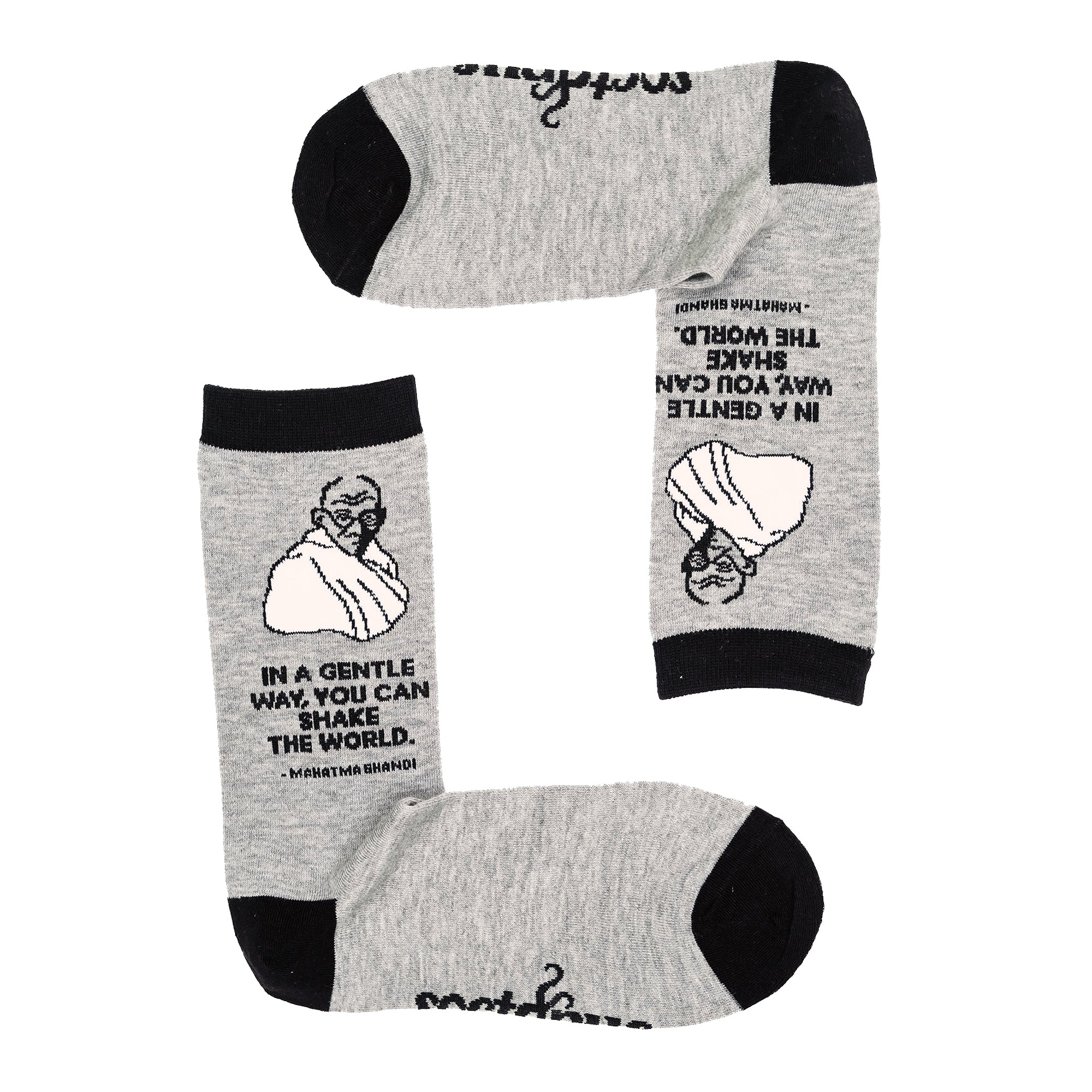 1 Pack Mens & Ladies Mahatma Gandhi Crew Cotton Socks