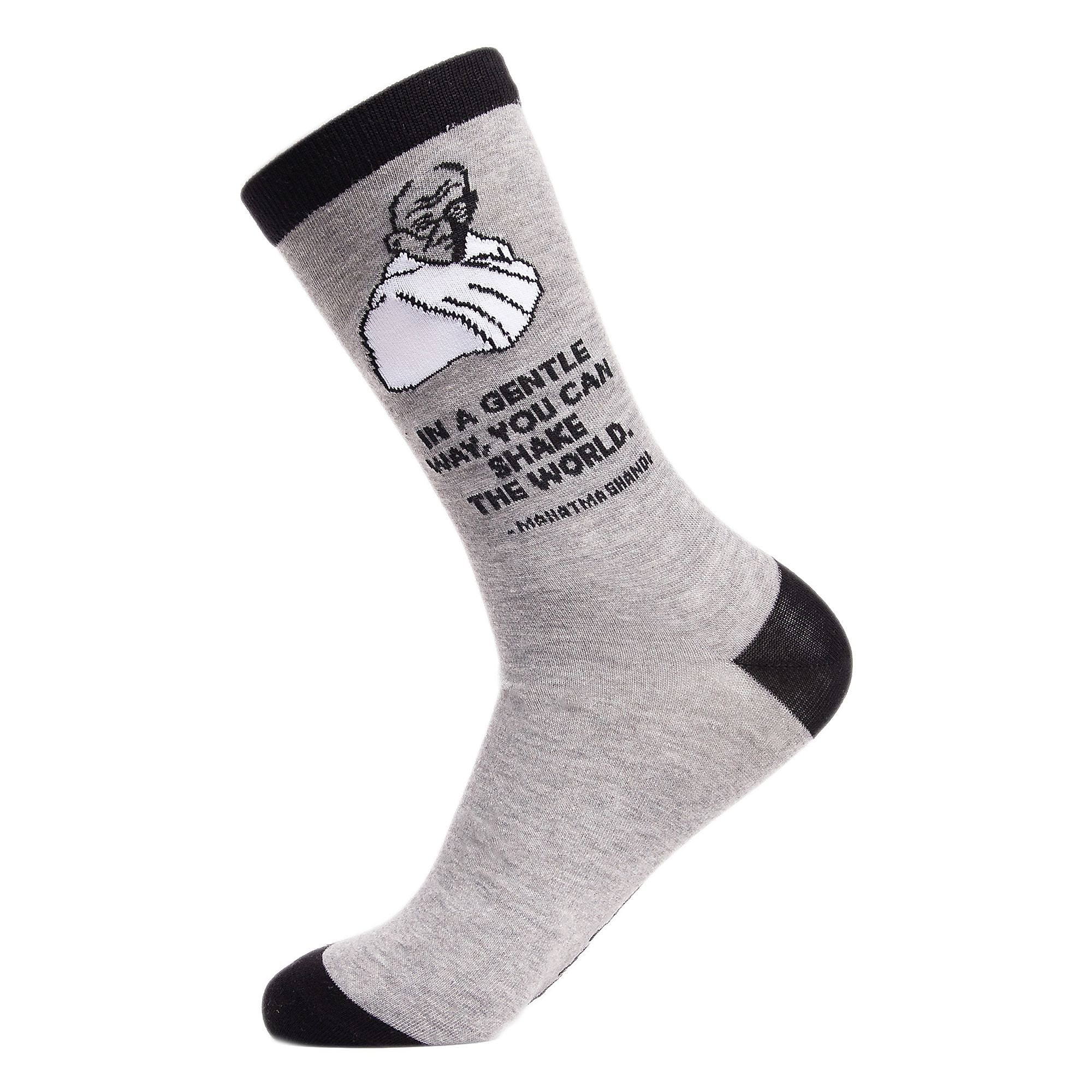 1 Pack Mens & Ladies Mahatma Gandhi Crew Cotton Socks