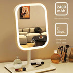 Modern LED Makeup Mirror – 3-Color Light Touch Vanity Mirror with Adjustable Brightness