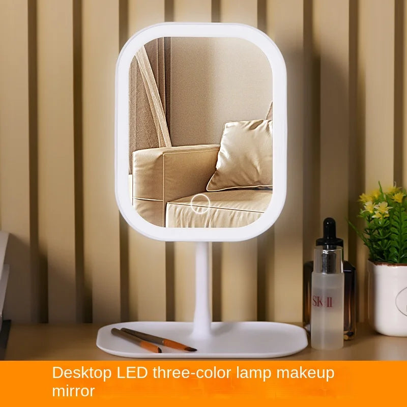 Modern LED Makeup Mirror – 3-Color Light Touch Vanity Mirror with Adjustable Brightness
