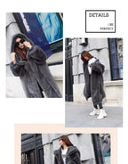 Winter Faux Fur Fashionable Hooded Cotton Long Plush Fleece Temperament Loose Jacket for Women