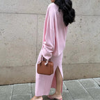 Women's Fashion Three Piece Set Solid Knitted Vest Long Sleeve Single Breasted Coat Chic Maxi Skirt Outfit Winter Casual Dress