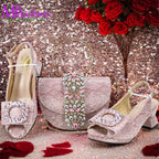 2025 Autumn New Design Specials Italian Women Shoes and Bag Set Comfortable Mid
