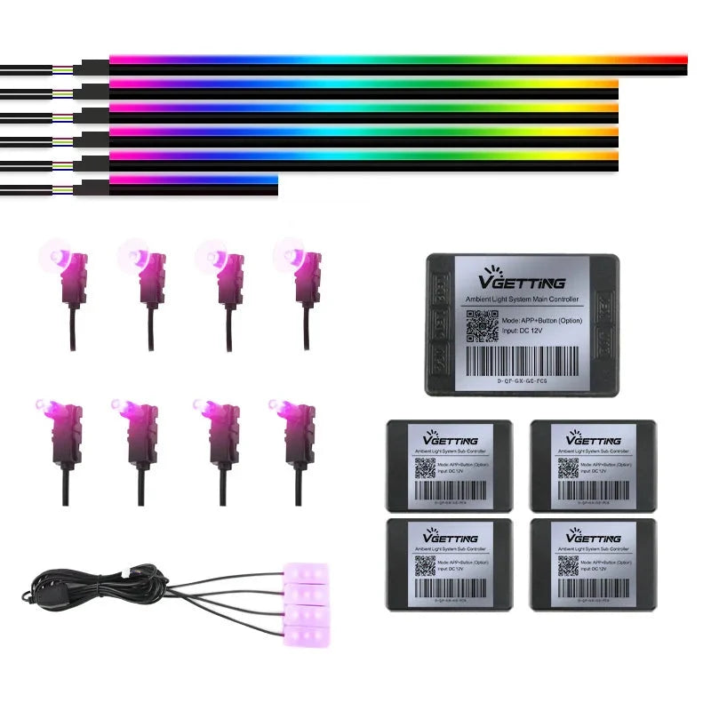 Car Ambient Lights RGB 64 Color Universal LED Interior