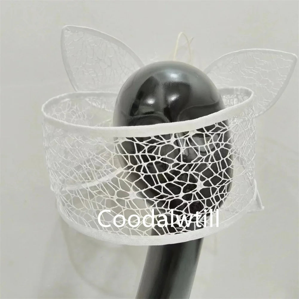 Veil White Wedding Fascinator Hat For Bride Women Mariage Headpiece Hair Clip Ladies Derby Party Tea Millinery Cap Femme Chapeau