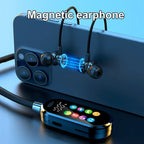 Neckband Headphones with Noise Reduction and Color Screen