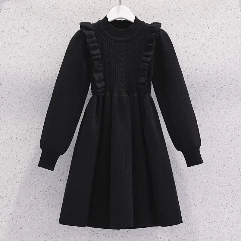 Women's Solid Color Casual Knit Sweater Pullover Autumn Winter Dress