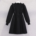 Women's Solid Color Casual Knit Sweater Pullover Autumn Winter Dress