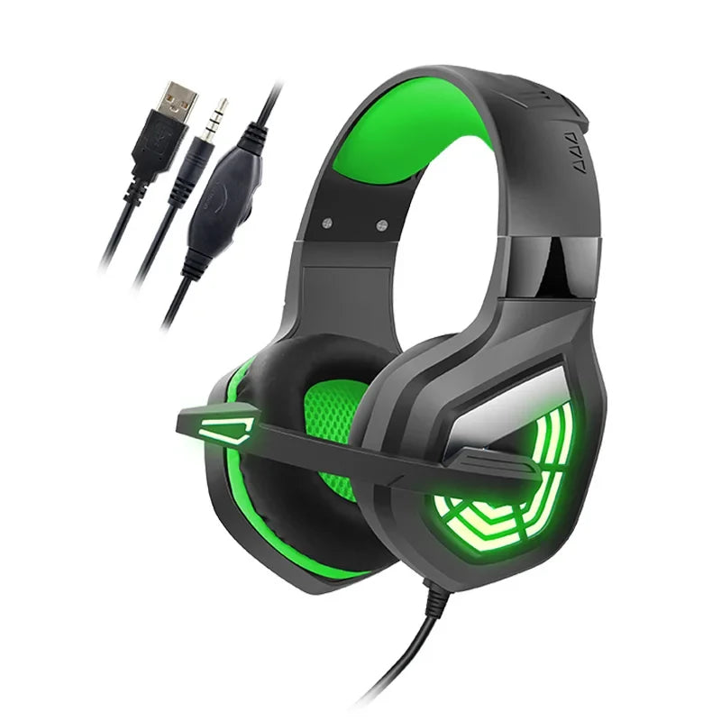 G7 LED Light Gaming Headset USB Stereo Surround Wired Headphone with Noise Reduction Mic Earphones for Computer PC Gamer