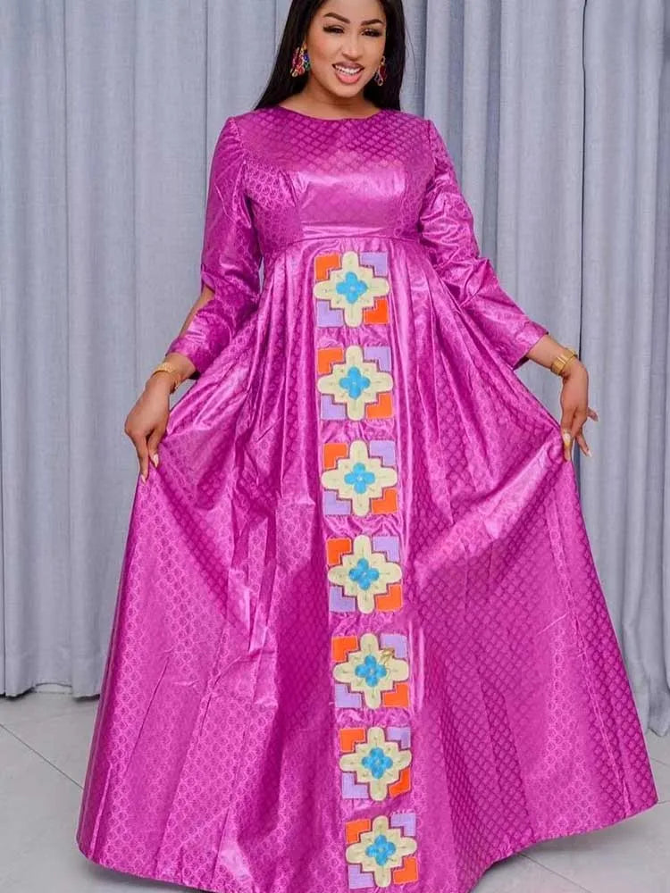 Traditional Wedding Bazin Riche Long Dresses For Women Boubou Sexy Evening Gowns Top