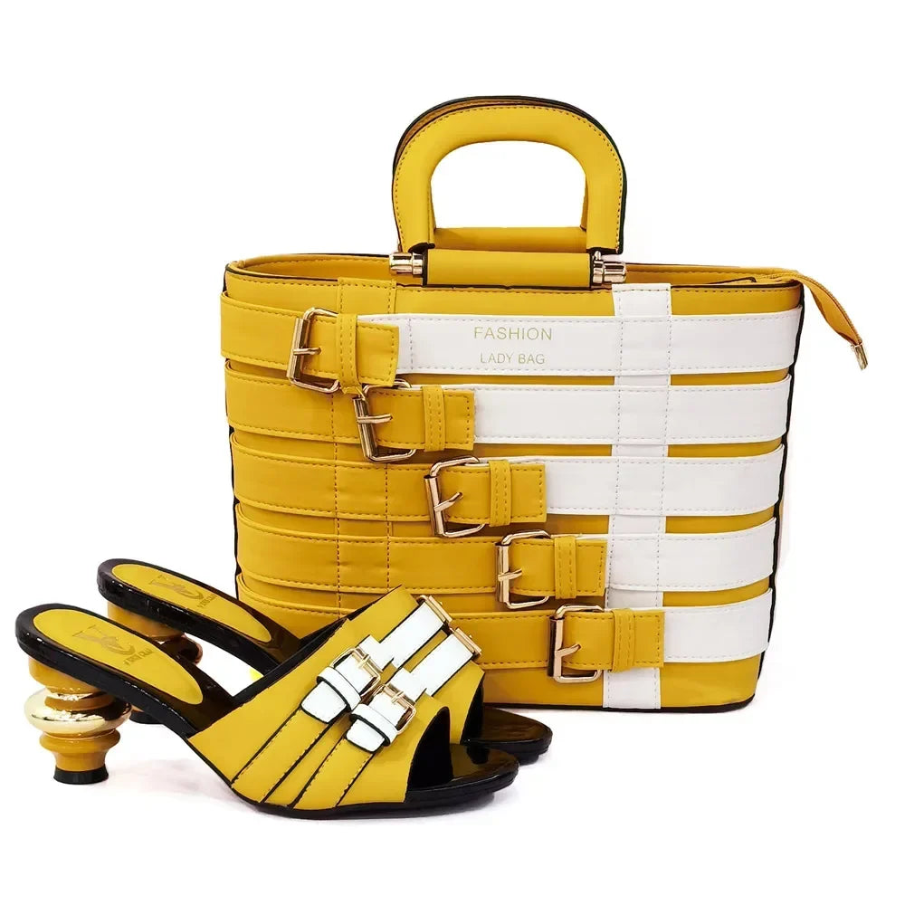 Latest Design Nigerian Women Shoes and Bag Set Plus Size Women Shoes 43 Ladies