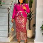 H&D African dresses for woman Turkey dress Sequin Diamond Robe Africaine African clothing Fashion Boubou Africain femme 2026 New