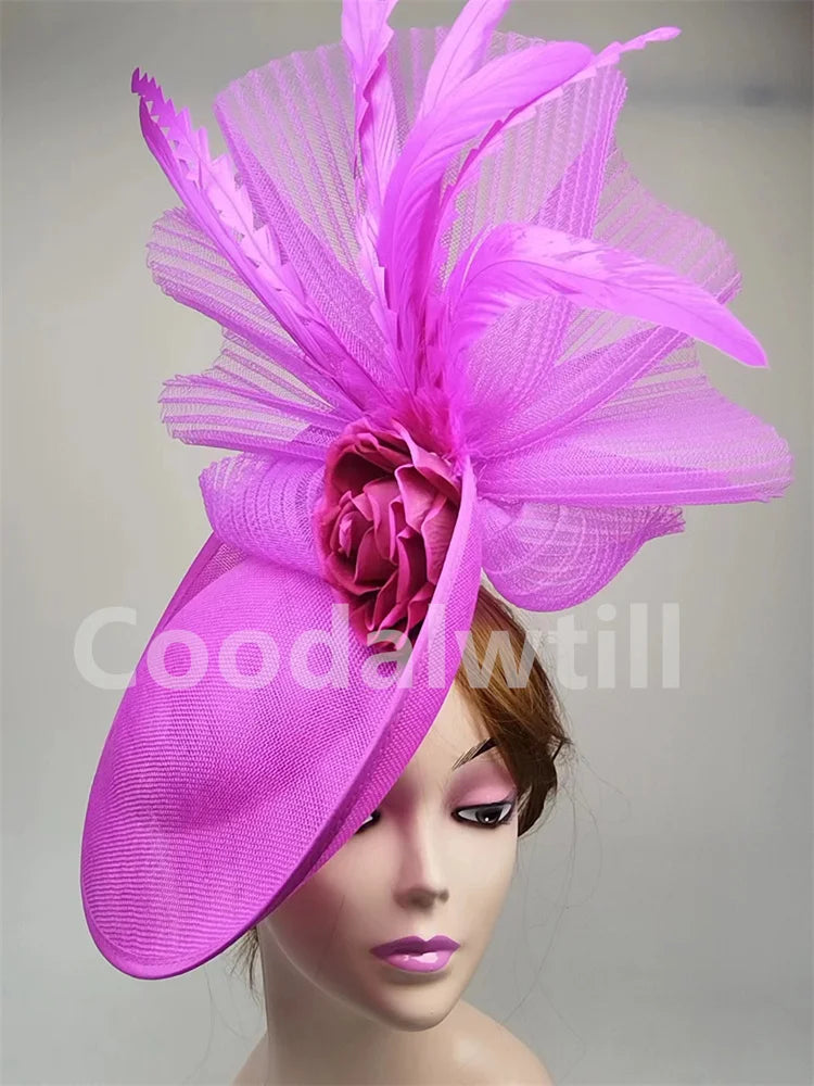 Elegant Flower Fascinator Pillbox Cap Wedding Women Fascinator Hat Headband