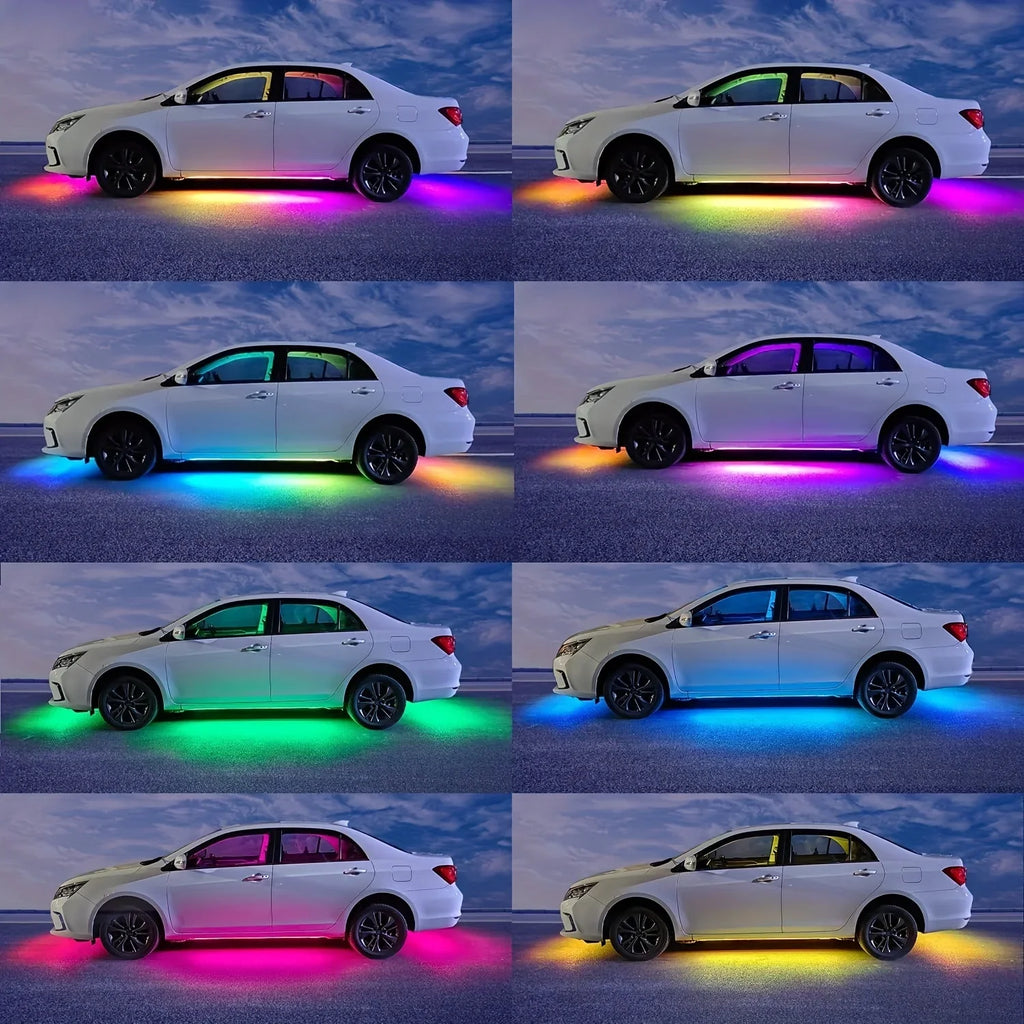 RGB Car Underglow LED Lights  Flexible 12V Underbody Ambient Light with App Control