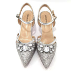 Women's Italian Fashion Peep Toe Pump Shoes with Matching Bag Set for Wedding