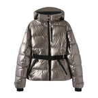 Women's warm skiing series waist down cotton jacket winter new hooded slim fit
