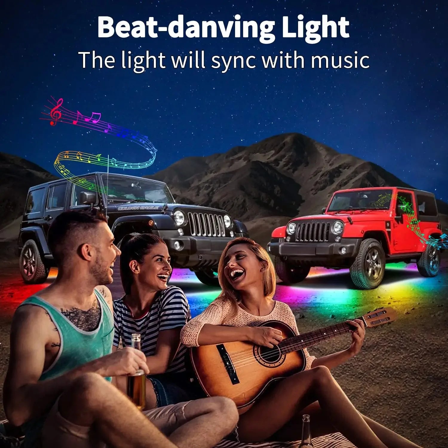 RGB Car Underglow LED Lights  Flexible 12V Underbody Ambient Light with App Control