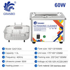 Granbosonic Ultrasonic Cleaner 800ML 1L 40KHz 35W 60W Easy Operation Jewelry Glasses Makeup Washer Bath New Design