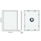 LED Light Bathroom Mirror Illuminated Wall Mounted Vanity Makeup Anti-Fog Rectangle 3 Colors Touch Light