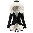 Women's Faux Fur Collar Hooded Warm Cotton Jacket