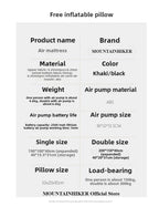 MOUNTAINHIKER 2025 Interior Air Mattress Glamping Mats PVC Inflatable Sleeping Mattress 1/3 Person Camping Bed Mat Built-in Pump