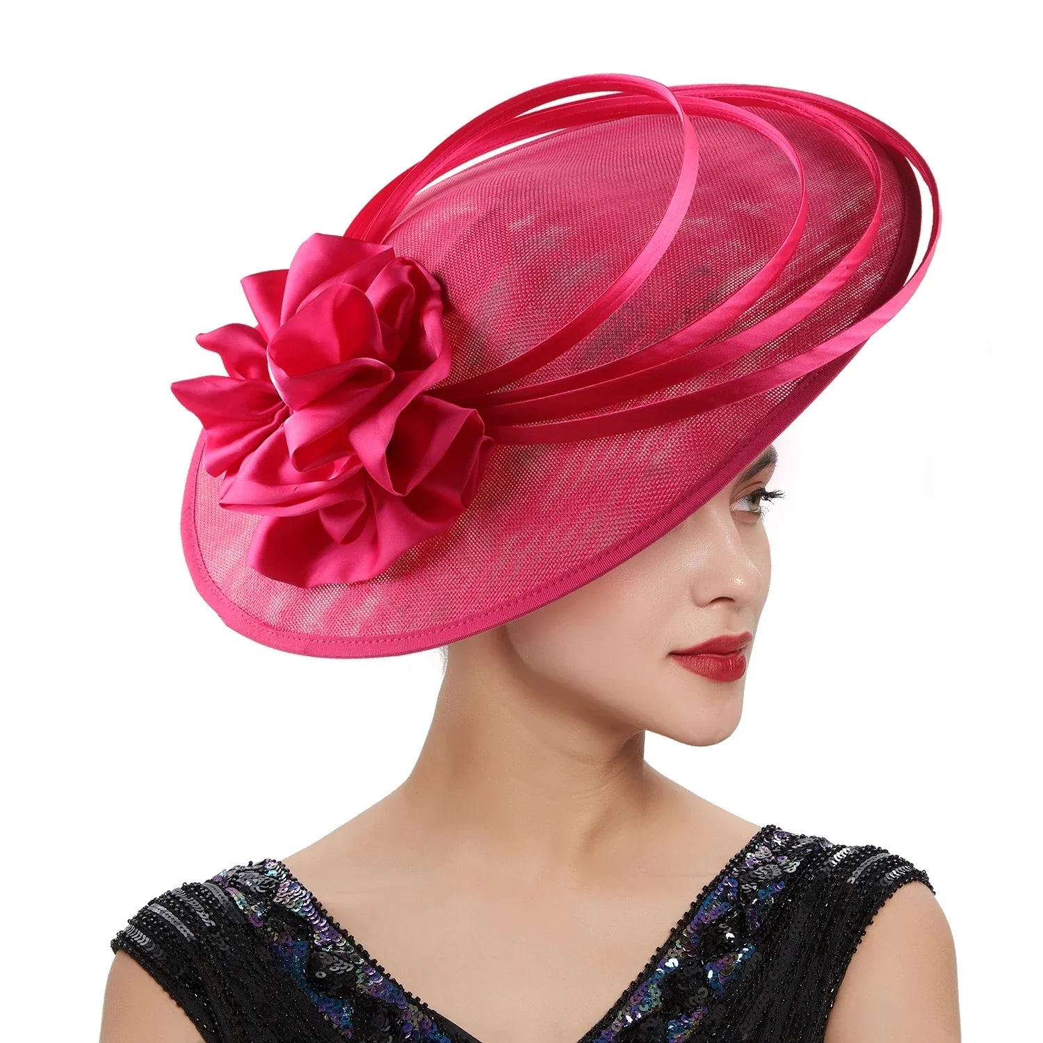 Fancy Christmas Sinamay Fascinator Perfect Wedding Hat Unique Derby Party Hat