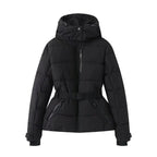 Women's warm skiing series waist down cotton jacket winter new hooded slim fit