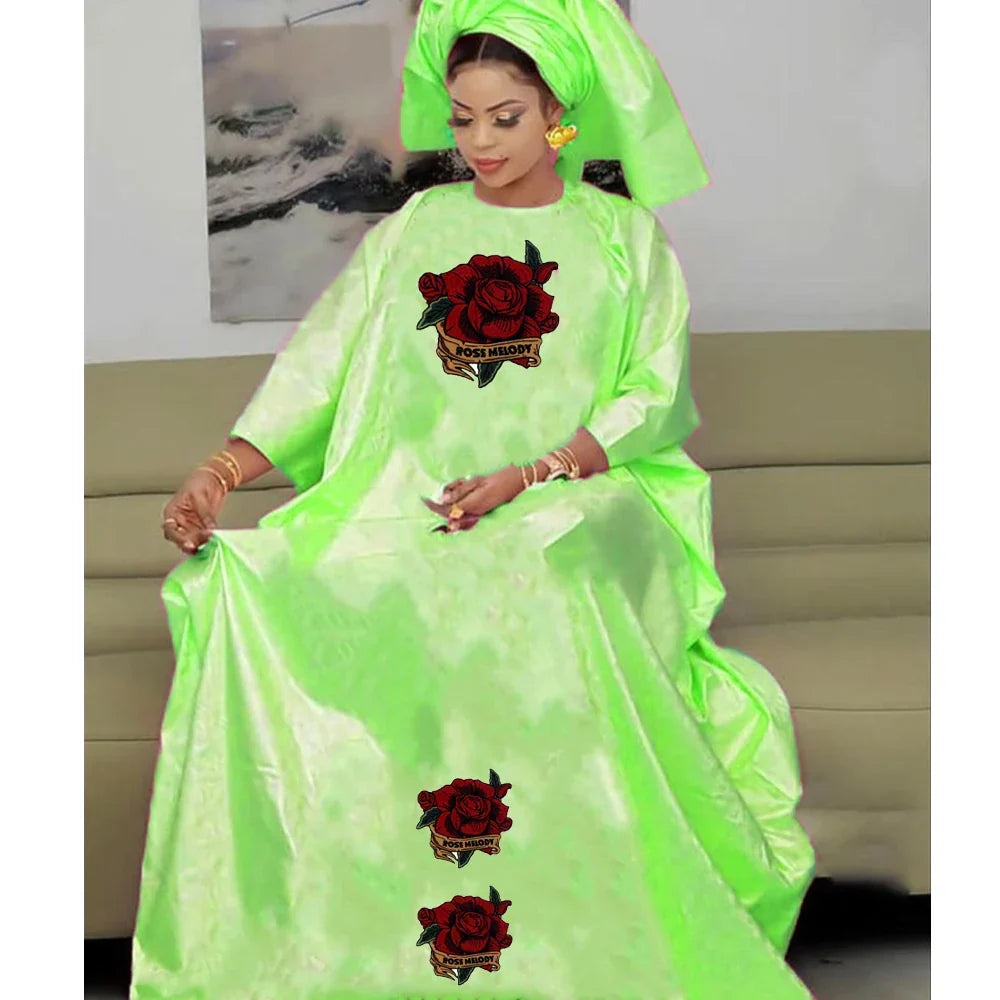 Bazin Rich Dresses For Women Traditional African Evening Gowns For Party And