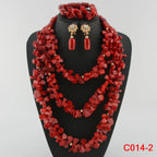Latest Coral Jewelry Sets Nigerian Dubai Orange Necklace Sets of Beads African