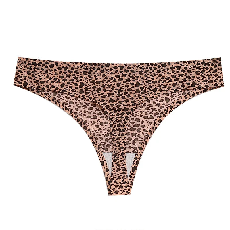 Giczi 3PCS/Set Women's Panties Fashion Leopard Thongs Woman Seamless Underwear Sexy Lingerie Breathable Cozy G-String Hot T-Back