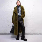Luxury Lace Up Faux Fur Coat Women Chic Lapel Full Sleeve Fluffy Loose Warm Long Jacket Lady Winter Daily Highstreet Outerwears