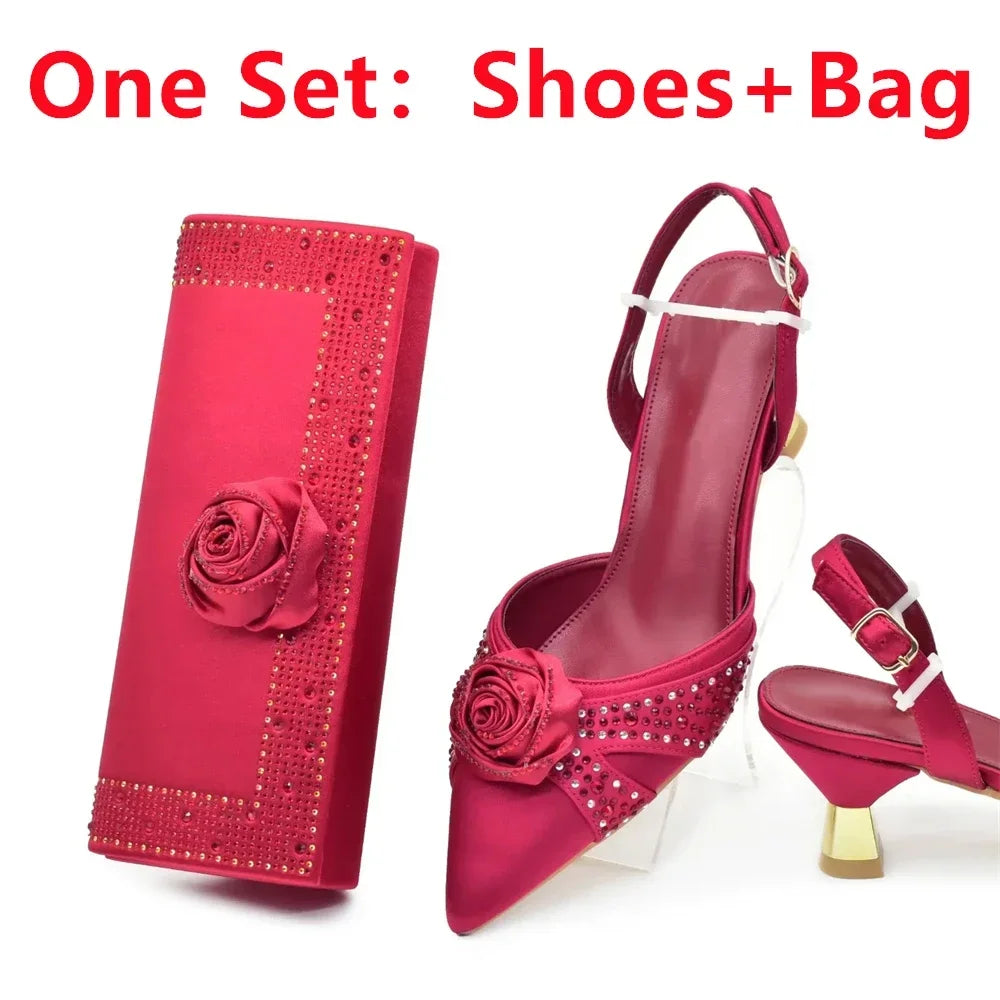 New Fashion Women Shoes and Bags To Match Set Nigeria Party Women's Pumps with