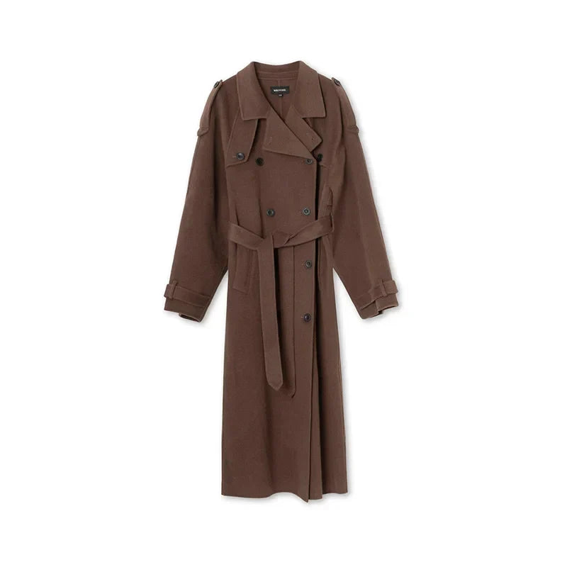 Women's Winter Double Breasted Long Sleeve Lapel Blends Jacket