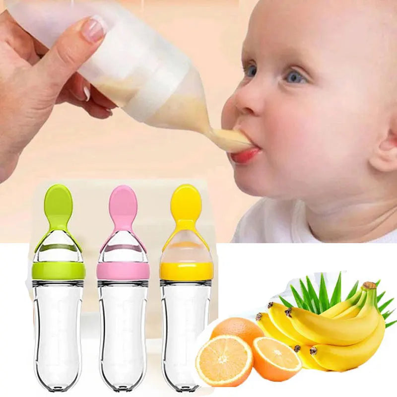 Softuru Baby Feeding Bottle – Silicone Spoon Milk & Cereal Feeder