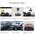 3 Lens Dash Cam 1080P Front, Rear & Interior Car Camera with WiFi & Night Vision