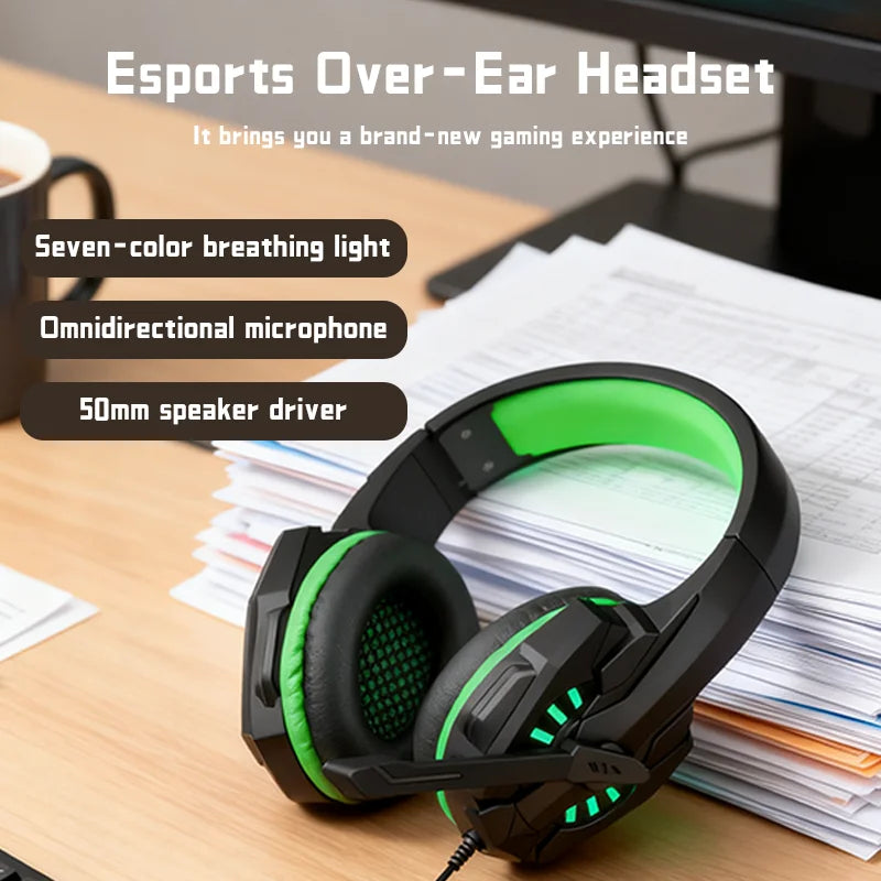 Gaming Headset with Mic Over-Ear Headphones Stereo