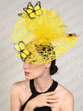 New Fascinator Wedding Headpiece Women Butterfly Headwear For Church Derby Hat