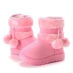 Babies Winter Snow Boots Comfortable Thick Warm Lobbing Ball Cute Boots