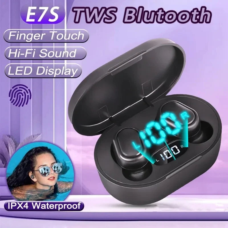 Original E7S Wireless Bluetooth Headset with Mic LED Display Earbuds for iPhone Xiaomi TWS Earphone Bluetooth Headphones Earbuds