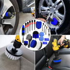 20PCS Car Detailing Brush Kit Wheel, Tire & Drill Cleaning Brush Set